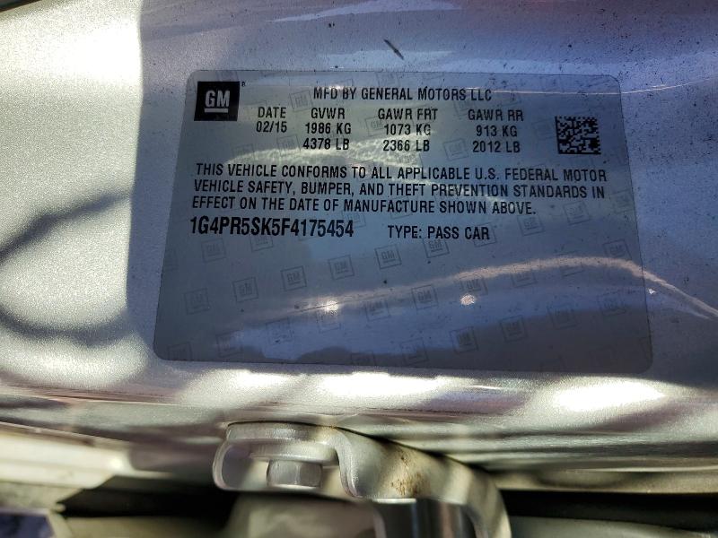 79103535 :رقم المزاد ، 1G4PR5SK5F4175454 vin ، 2015 Buick Verano مزاد بيع