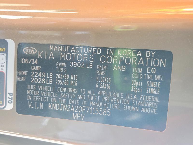 77944365 :رقم المزاد ، KNDJN2A20F7115585 vin ، 2015 Kia Soul مزاد بيع