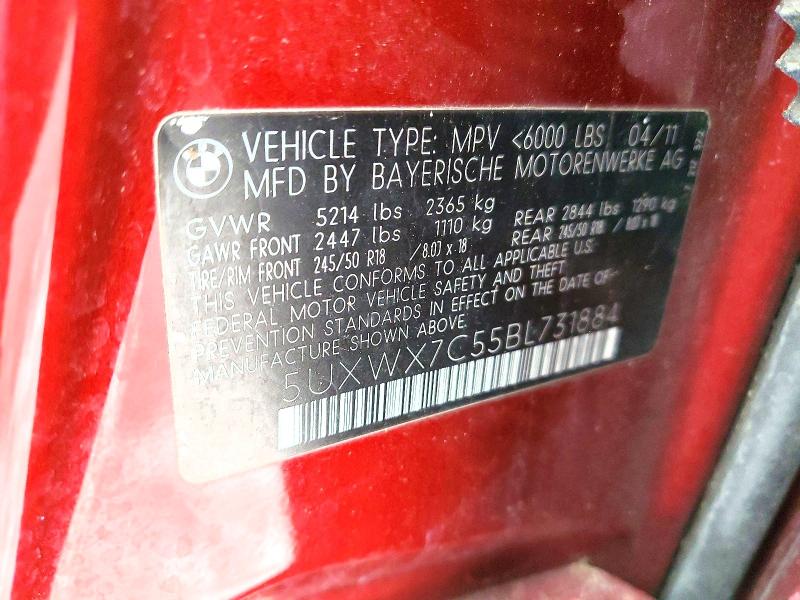 Продажа на аукционе авто 2011 Bmw X3, vin: 5UXWX7C55BL731884, номер лота: 77081805