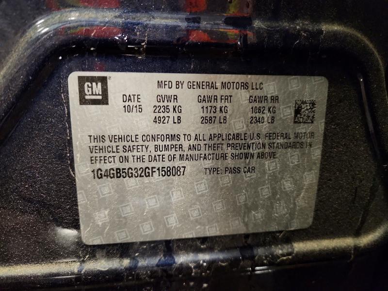 Продаж на аукціоні авто 2016 Buick Lacrosse, vin: 1G4GB5G32GF158087, номер лоту: 76571485