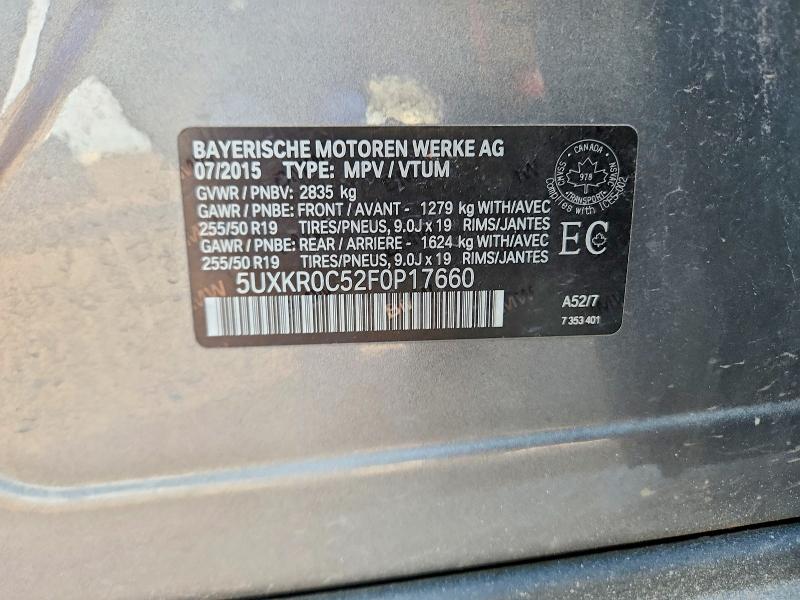 Aukcja sprzedaży 2015 Bmw X5 Xdrive3, vin: 5UXKR0C52F0P17660, numer aukcji: 76180895