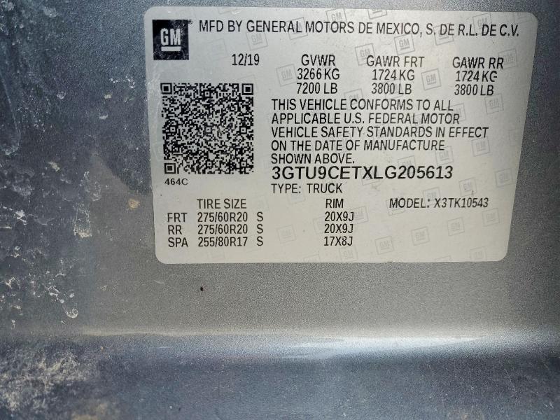 Продаж на аукціоні авто 2020 Gmc Sierra, vin: 3GTU9CETXLG205613, номер лоту: 78614775