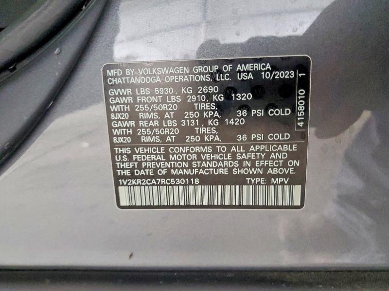 2024 Volkswagen Atlas მანქანა იყიდება აუქციონზე, vin: 1V2KR2CA7RC530118, აუქციონის ნომერი: 76831545