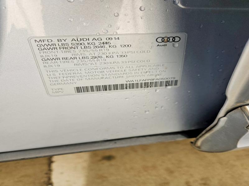 Продаж на аукціоні авто 2015 Audi Q5, vin: WA1LFAFP8FA050079, номер лоту: 78528975