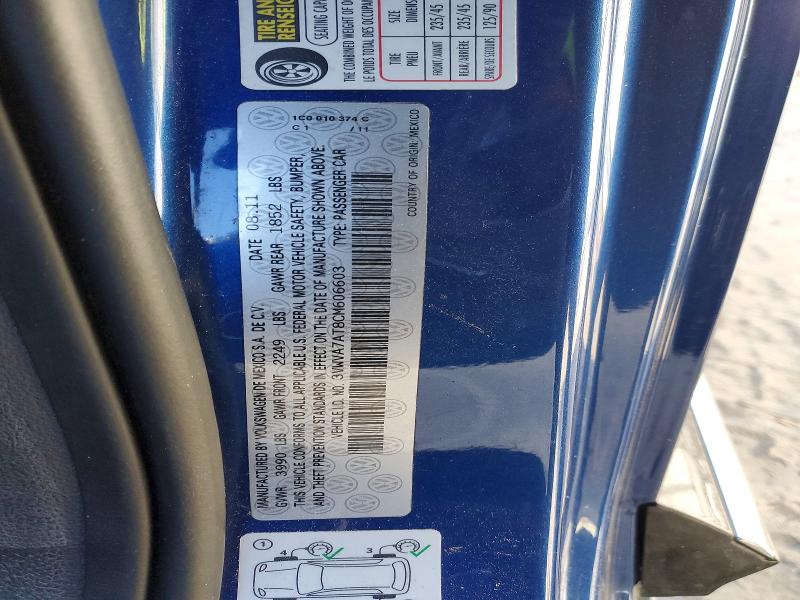 75633365 :رقم المزاد ، 3VWVA7AT8CM606603 vin ، 2012 Volkswagen Beetle مزاد بيع