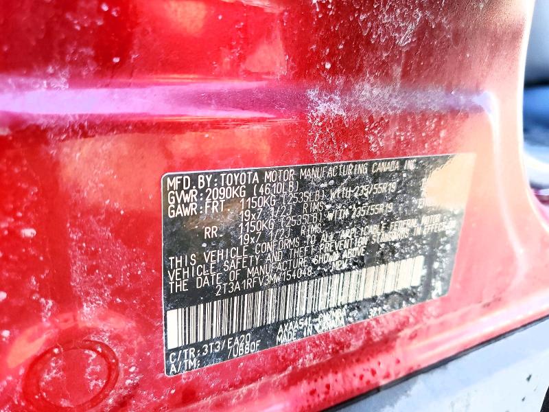 79254745 :رقم المزاد ، 2T3A1RFV3MW154048 vin ، 2021 Toyota Rav4 مزاد بيع