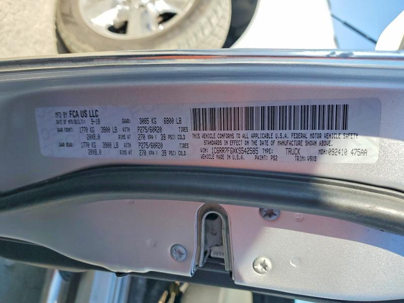 Продажа на аукционе авто 2019 Ram 1500 Classic, vin: 1C6RR7FGXKS542585, номер лота: 77292825