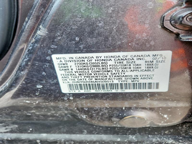 Aukcja sprzedaży 2010 Acura Mdx, vin: 2HNYD2H46AH509513, numer aukcji: 79079175