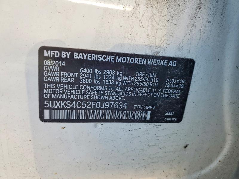 79012835 :رقم المزاد ، 5UXKS4C52F0J97634 vin ، 2015 Bmw X5 مزاد بيع