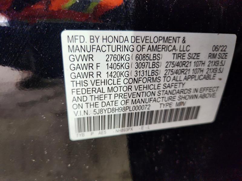 2023 Acura Mdx მანქანა იყიდება აუქციონზე, vin: 5J8YD8H98PL000072, აუქციონის ნომერი: 77972705