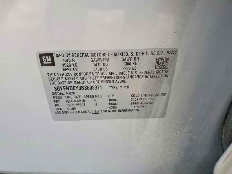 Aukcja sprzedaży 2011 Cadillac Srx, vin: 3GYFNDEY8BS608971, numer aukcji: 78084615