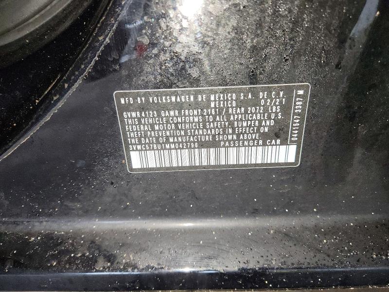 Aukcja sprzedaży 2021 Volkswagen Jetta, vin: 3VWC57BU1MM042796, numer aukcji: 78598675