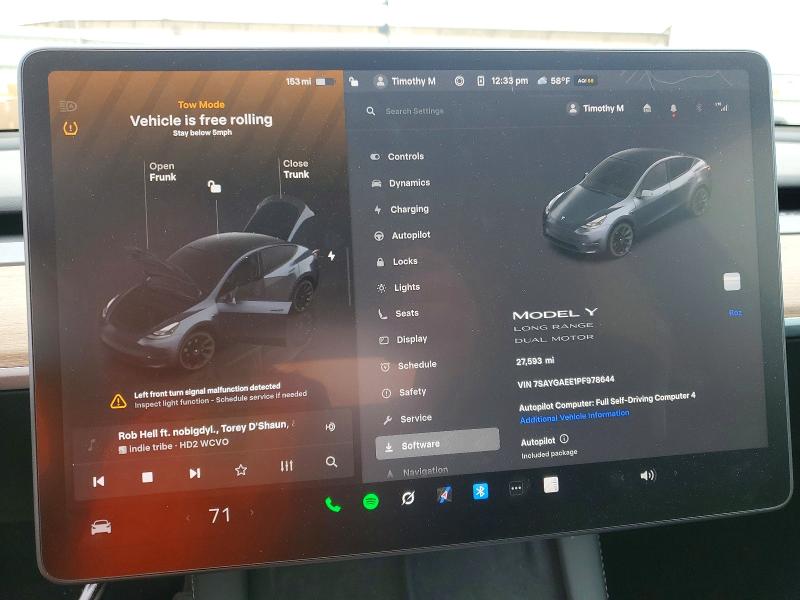 Продажа на аукционе авто 2023 Tesla Model Y, vin: 7SAYGAEE1PF978644, номер лота: 77923045