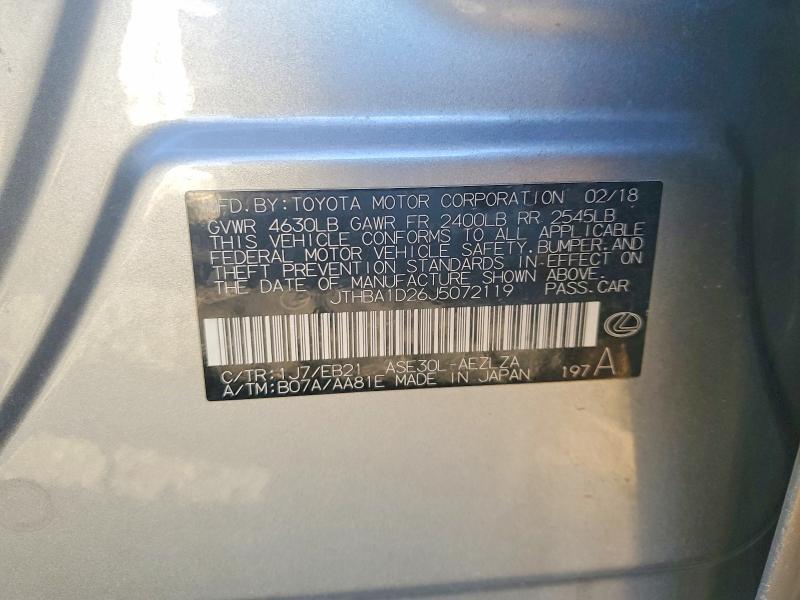 Продаж на аукціоні авто 2018 Lexus Is 300, vin: JTHBA1D26J5072119, номер лоту: 77561355