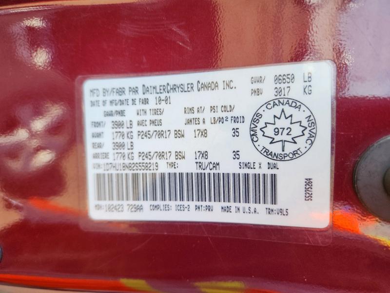 Aukcja sprzedaży 2002 Dodge/ram Truck/van Ram 1500 Laramie Slt, vin: 1D7HU18N82S558219, numer aukcji: 78975675
