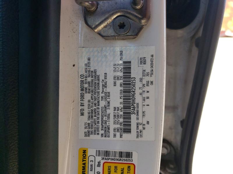 76553455 :رقم المزاد ، 3FA6P0HD9GR250253 vin ، 2016 Ford Fusion Se مزاد بيع