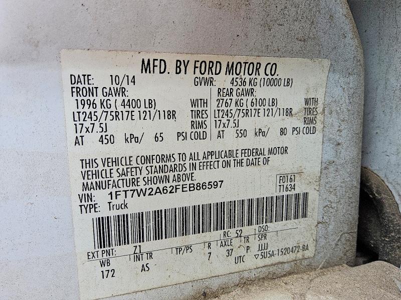 Продаж на аукціоні авто 2015 Ford F250, vin: 1FT7W2A62FEB86597, номер лоту: 77610155