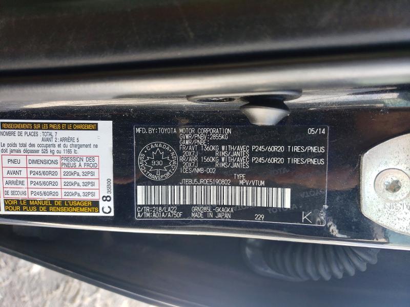 Aukcja sprzedaży 2014 Toyota 4runner, vin: JTEBU5JR0E5190802, numer aukcji: 78779625