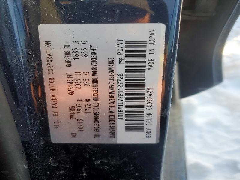 2014 Mazda 3 მანქანა იყიდება აუქციონზე, vin: JM1BM1L77E1127728, აუქციონის ნომერი: 76800735