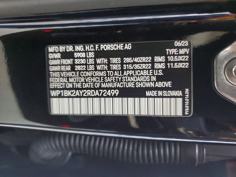 2024 Porsche Cayenne მანქანა იყიდება აუქციონზე, vin: WP1BK2AY2RDA72499, აუქციონის ნომერი: 78539385