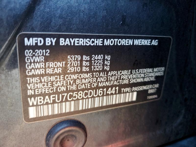 Aukcja sprzedaży 2012 Bmw 535, vin: WBAFU7C58CDU61441, numer aukcji: 76452835