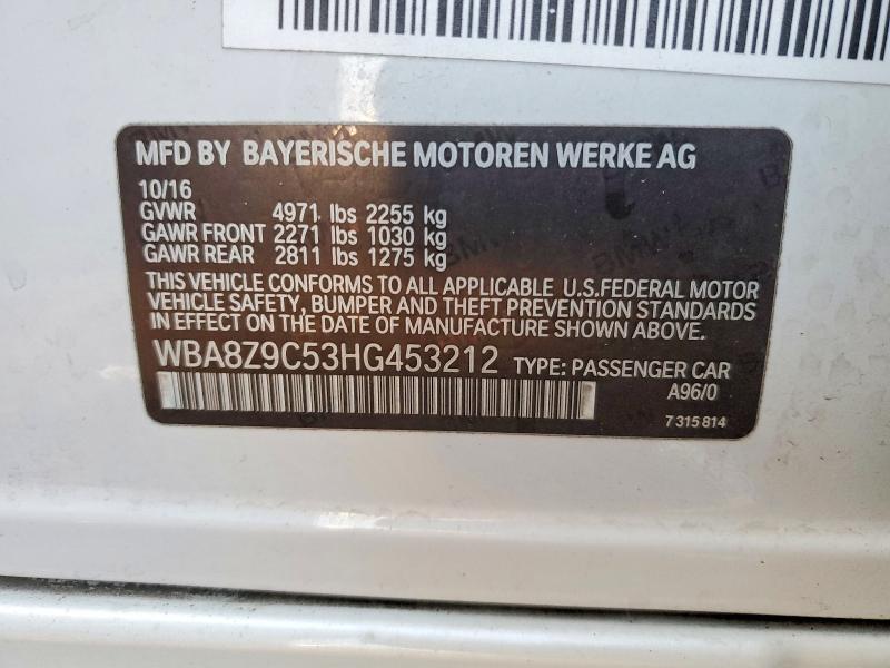 2017 Bmw 330 მანქანა იყიდება აუქციონზე, vin: WBA8Z9C53HG453212, აუქციონის ნომერი: 77130455