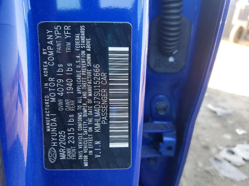 Aukcja sprzedaży 2025 Hyundai Elantra Hybrid, vin: KMHLM4DJ7SU152666, numer aukcji: 78734015