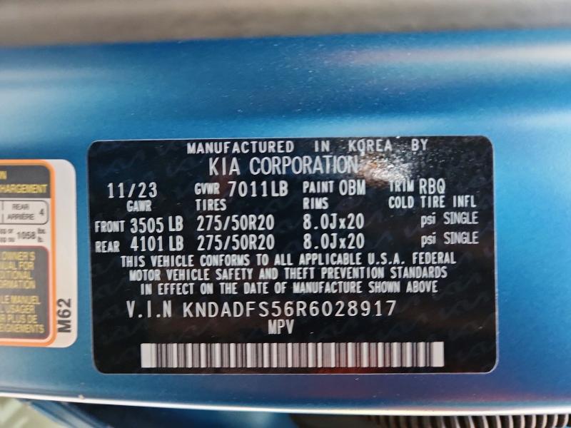 78479125 :رقم المزاد ، KNDADFS56R6028917 vin ، 2024 Kia Ev9 مزاد بيع