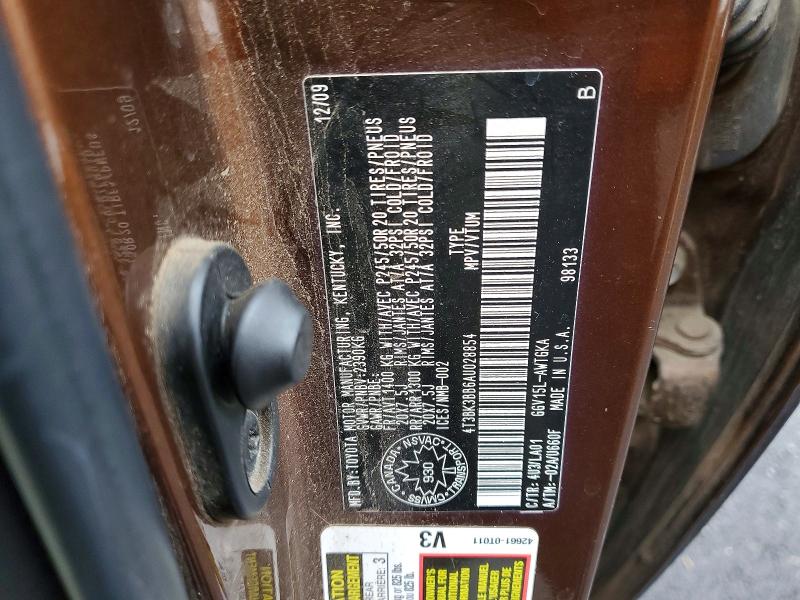 Aukcja sprzedaży 2010 Toyota Venza, vin: 4T3BK3BB6AU028854, numer aukcji: 77764485