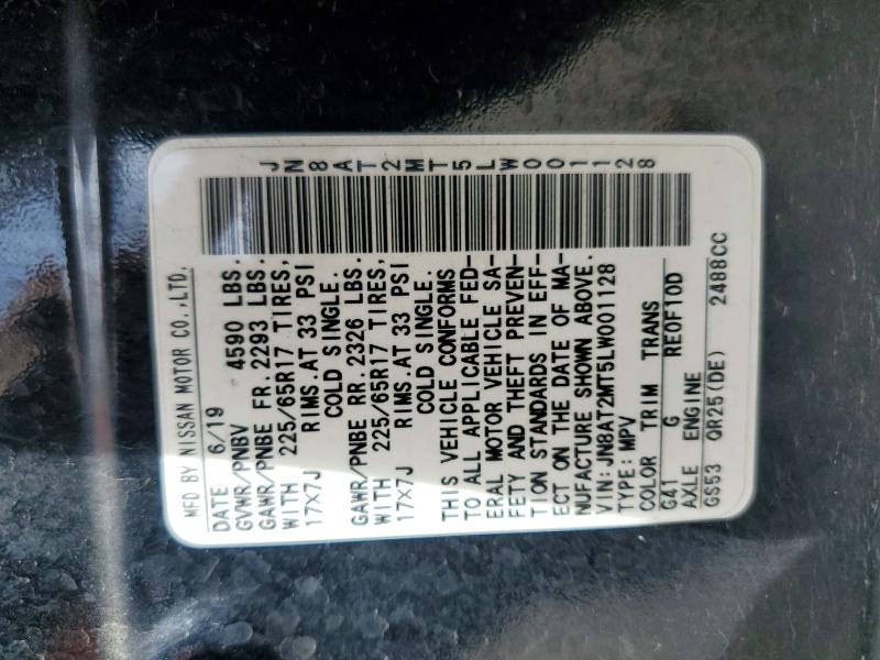 77900875 :رقم المزاد ، JN8AT2MT5LW001128 vin ، 2020 Nissan Rogue مزاد بيع