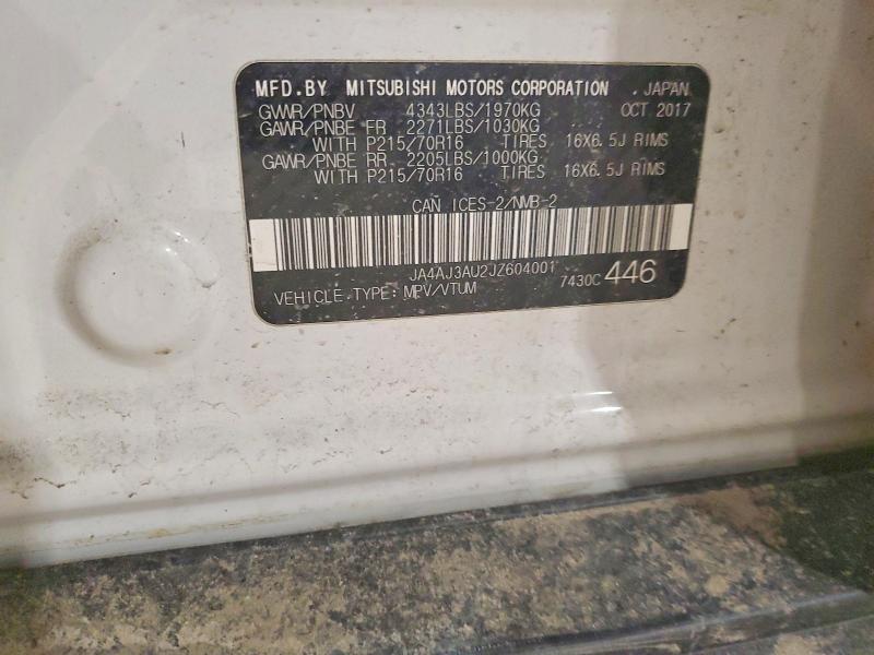 Aukcja sprzedaży 2018 Mitsubishi Rvr Se, vin: JA4AJ3AU2JZ604001, numer aukcji: 75738675