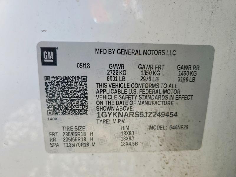 Продажа на аукционе авто 2018 Cadillac Xt5, vin: 1GYKNARS5JZ249454, номер лота: 76843195
