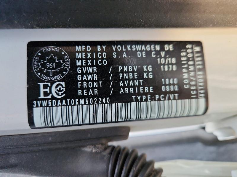Продажа на аукционе авто 2019 Volkswagen Beetle S, vin: 3VW5DAAT0KM502240, номер лота: 77735675