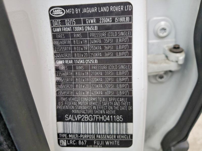 Продажа на аукционе авто 2015 Land Rover Range Rove, vin: SALVP2BG7FH041185, номер лота: 76991805