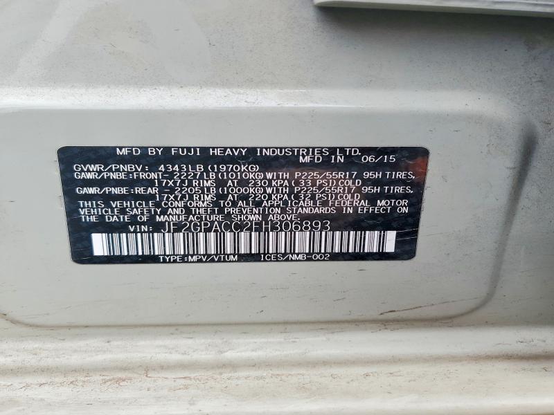 Продажа на аукционе авто 2015 Subaru Xv Crosstrek, vin: JF2GPACC2FH306893, номер лота: 77373505
