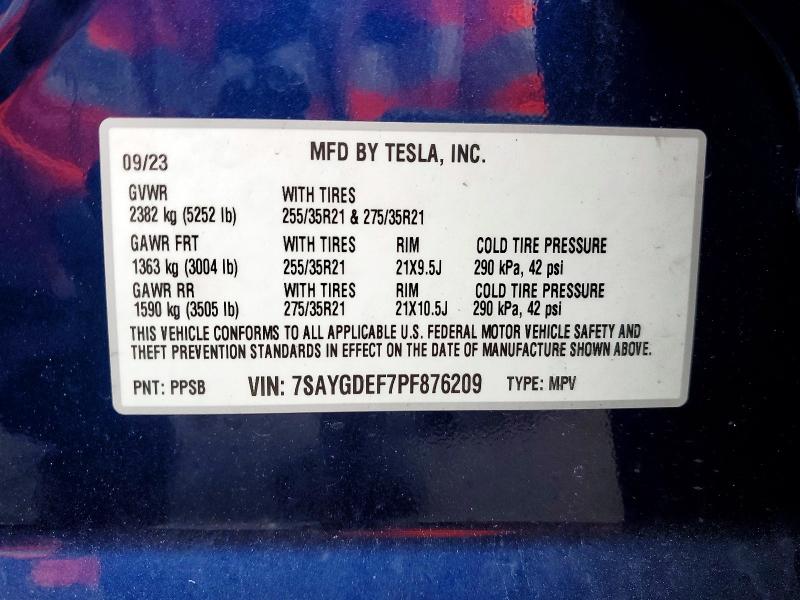 Aukcja sprzedaży 2023 Tesla Model Y, vin: 7SAYGDEF7PF876209, numer aukcji: 77165855