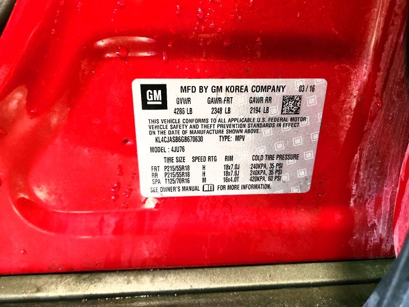 78754545 :رقم المزاد ، KL4CJASB6GB670630 vin ، 2016 Buick Encore مزاد بيع
