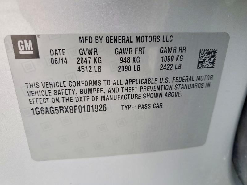 Продажа на аукционе авто 2015 Cadillac Ats, vin: 1G6AG5RX8F0101926, номер лота: 79155575