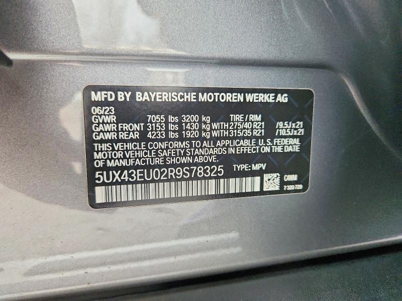77426085 :رقم المزاد ، 5UX43EU02R9S78325 vin ، 2024 Bmw X5 مزاد بيع