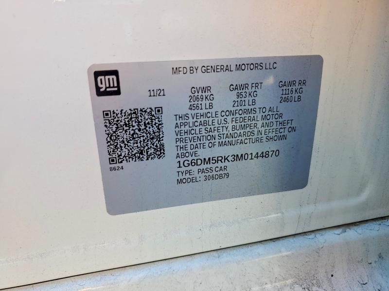 76216265 :رقم المزاد ، 1G6DM5RK3M0144870 vin ، 2021 Cadillac Ct5 مزاد بيع