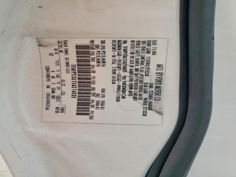 2005 Ford Taurus მანქანა იყიდება აუქციონზე, vin: 1FAFP53U15A214035, აუქციონის ნომერი: 76927645