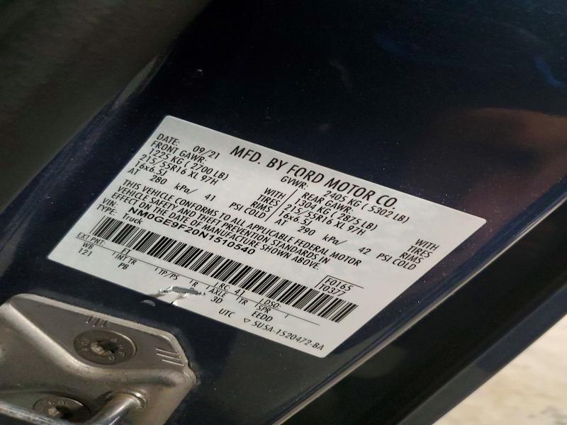 Продаж на аукціоні авто 2022 Ford Transit Connect, vin: NM0GE9F20N1510540, номер лоту: 78927995