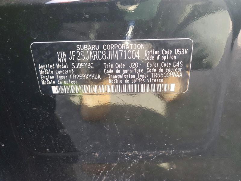 Продажа на аукционе авто 2018 Subaru Forester, vin: JF2SJARC8JH471004, номер лота: 77291035