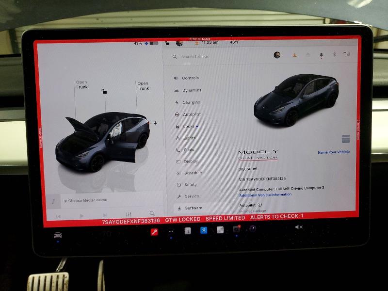 Продажа на аукционе авто 2022 Tesla Model Y, vin: 7SAYGDEFXNF383136, номер лота: 79049505