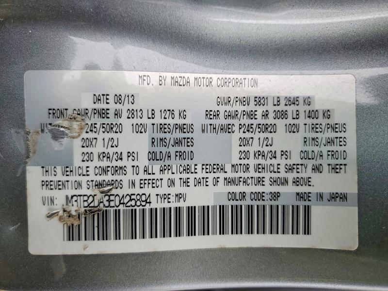 77817745 :رقم المزاد ، JM3TB2DA3E0425894 vin ، 2014 Mazda Cx-9 مزاد بيع