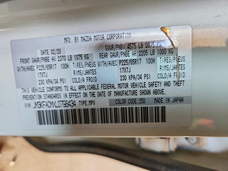 76968425 :رقم المزاد ، JM3KFACMXL0798434 vin ، 2020 Mazda Cx-5 مزاد بيع