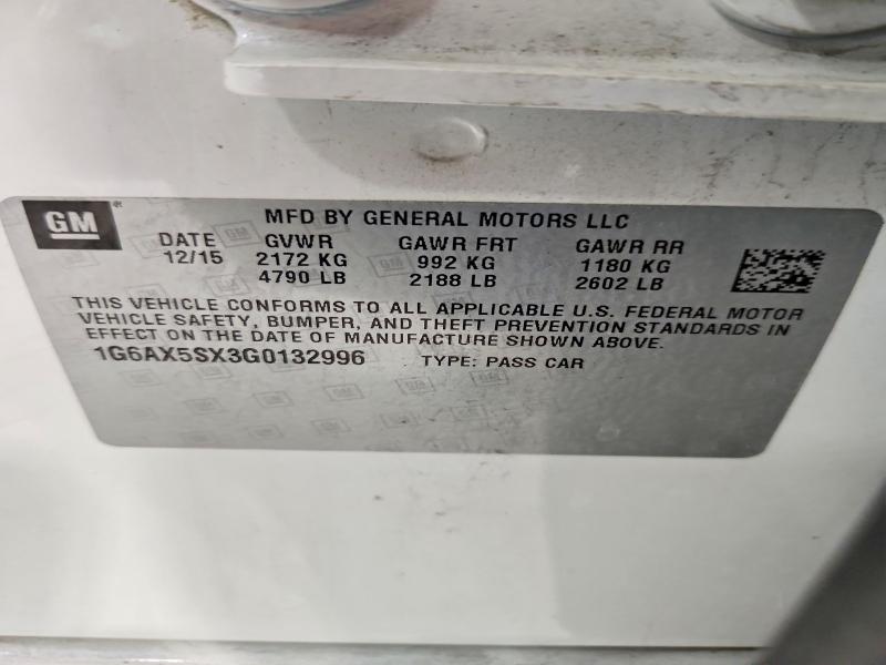 Продаж на аукціоні авто 2016 Cadillac Cts, vin: 1G6AX5SX3G0132996, номер лоту: 77102265