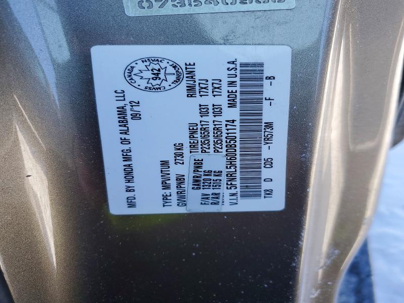 Aukcja sprzedaży 2013 Honda Odyssey, vin: 5FNRL5H60DB501174, numer aukcji: 76906845