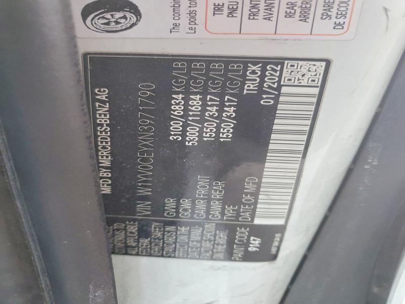 Aukcja sprzedaży 2022 Mercedes-benz Metris, vin: W1YV0CEYXN3971790, numer aukcji: 75489275