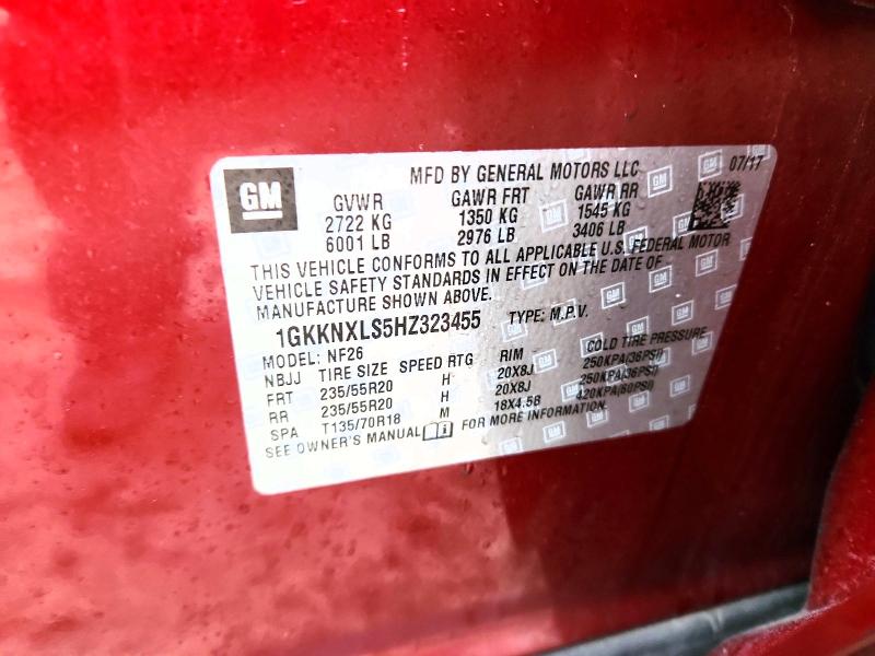 Aukcja sprzedaży 2017 Gmc Acadia, vin: 1GKKNXLS5HZ323455, numer aukcji: 77684685